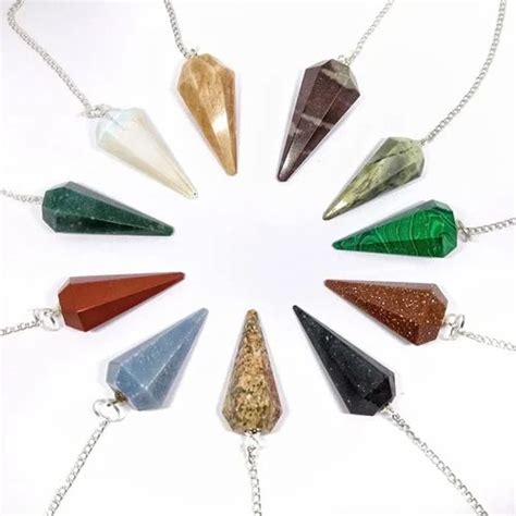 Gemstones Drop Crystal Dowsing Pendulum For Reiki 50 Gram Approx At