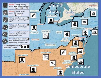 Civil War Board Games #1 The Civil War Begins (Social Studies, American ...