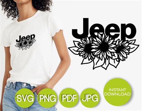 Jeep Svg Floral Jeep Logo Svg Jeep Girl Flower Design Etsy