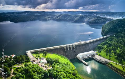 The Solina Dam Aerial View Largest Dam In Poland Located On Lake