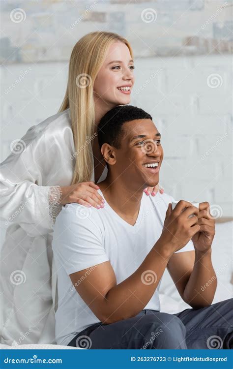 Blonde Woman In White Silk Robe Stock Image Image Of Robe Indoors