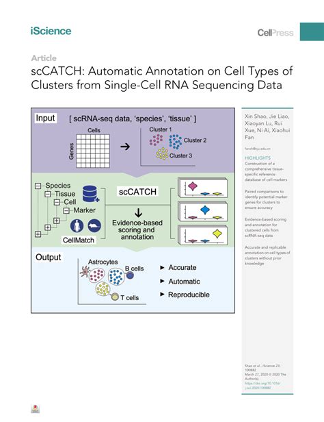 Pdf Sccatch Automatic Annotation On Cell Types Of Clusters From