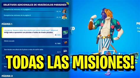 COMO COMPLETAR TODAS LAS MISIONES DE MIAUSCULOS PARADISIACO SKIN