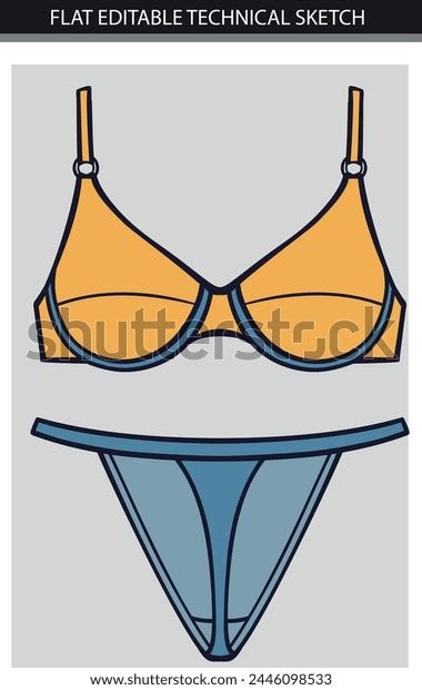 Yellow Blue Bikini Sketch Set Vector Stock Vector Royalty Free Shutterstock
