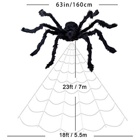 Joyin Halloween Giant Spider Web Set Includes Two 63” Spiders 23ft