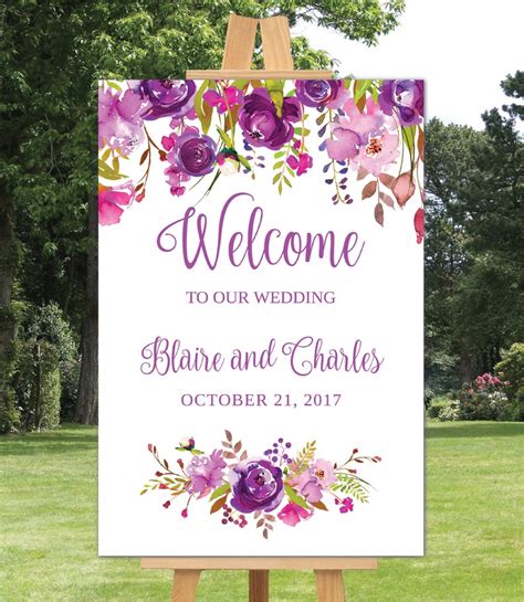 Wedding Welcome Sign Template / Printable / Editable / Three - Etsy