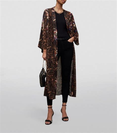 Womens AllSaints Brown Printed Elsa Kimono Harrods UK