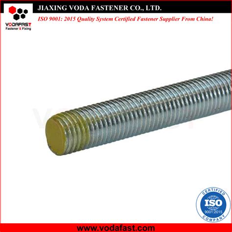 Threaded Bar Grade 4 8 Galvanized Carbon Steel Threaded Rod Zinc Plated