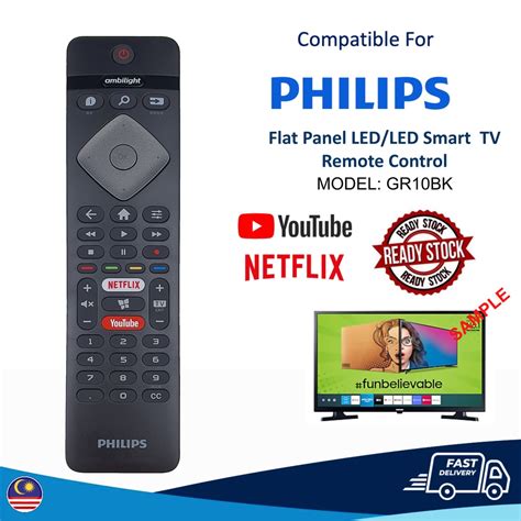 Philips Gr Bk Suitable For Netflix Flat Panel Smart Led Tv Remote