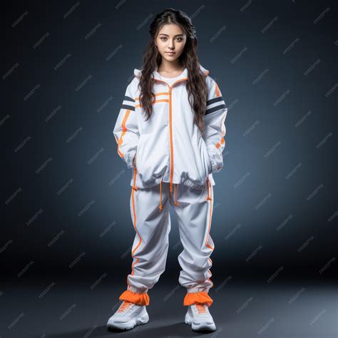 Premium AI Image | Chinese Junior High School Girl in Winter Sports Uniform