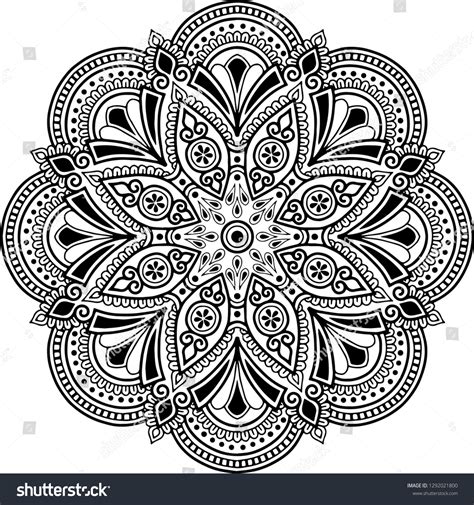 Mandala Pattern Black White Doodles Sketch Stock Vector Royalty Free