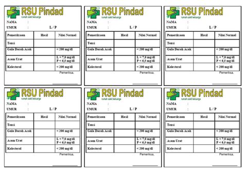 form cek gdl rsu pindad
