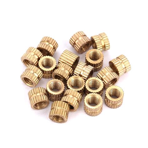 M5 Brass Cylinder Knurled Round Molded In Insert Embedded Nuts M5 7 7