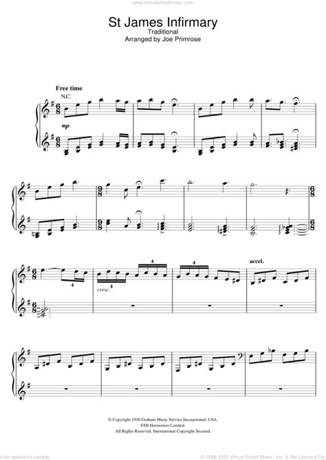 St James Infirmary Sheet Music For Voice Piano Or Guitar Pdf