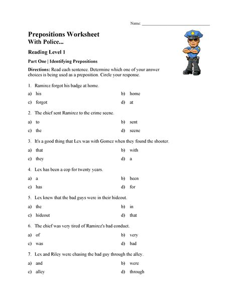 5th Grade Preposition Worksheet Preposition Worksheets