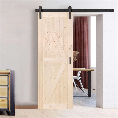 Amazon Jummico X Unfinished Sliding Barn Door With Ft