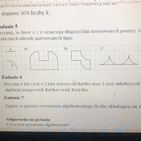 Ladanie 5 Przyjmij że litery xi y oznaczają długości linii