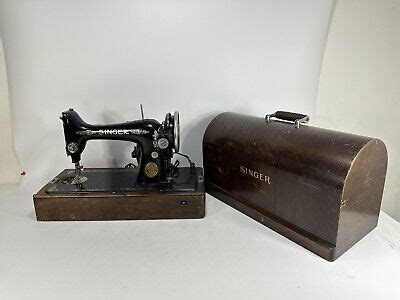 Antique Singer Sewing Machine Bentwood Case Power On As Is