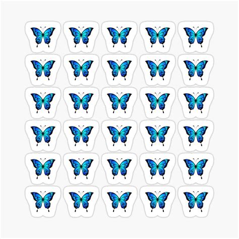 Blue Butterfly Mini Pack Sticker For Sale By LovelyColor Blue