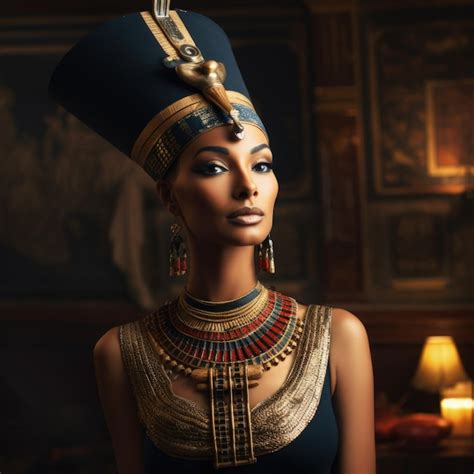 Premium Ai Image Queen Nefertiti Of Egypt In Her Elegant Regal Attire