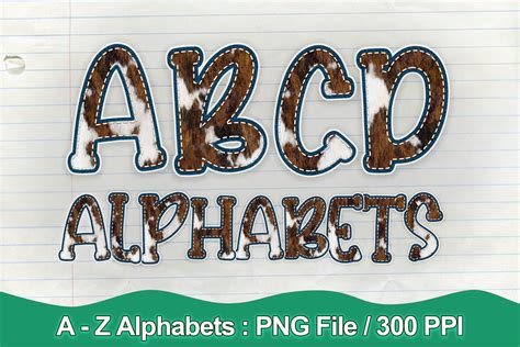 Abc Alphabet Clipart Cowhide Letters A Z Graphic By Auddum Design