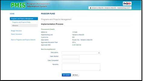 Program Management Information System PMIS User Guide