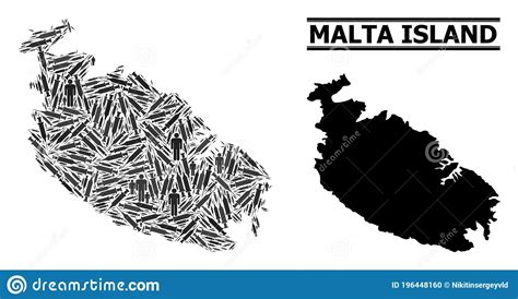 Covid Treatment Mosaic Map Of Malta Island Stock Vector