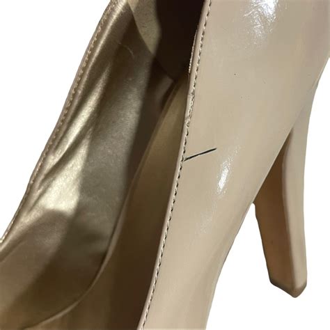 Y2k Guess Ggvoxxi Nude Patent Leather Platform Heels Gem