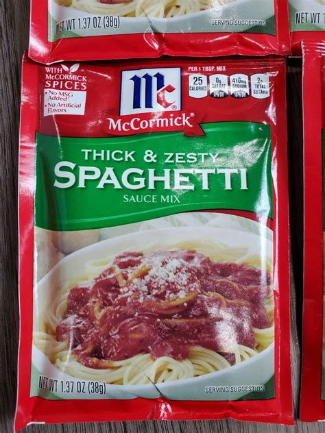 Lot Of 4 Mccormick Spaghetti Sauce Mix Thick And Zesty Ebay