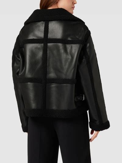 Gina Tricot Jacke In Leder Optik Modell Cami Sherling Jacket Black