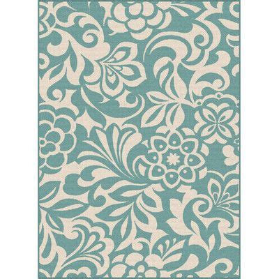 Aqua Indoor Outdoor Area Rug