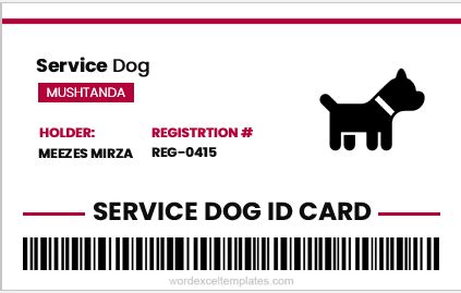 20+ Service Dog ID Card Templates | Download Files for Word