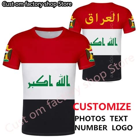 Iraq T Shirt Diy Free Custom Made Name Number Irq T Shirt Nation Flag