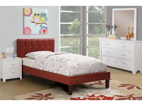 Faux Leather Twin Bed In Burgundy Shop For Affordable Home Furniture