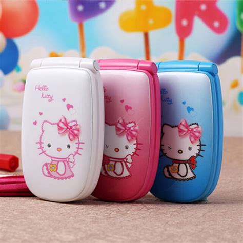 2018 Hello Kitty Flip Cute Small Mini Mobile Cell Phone Best For Kids