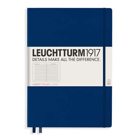 Leuchtturm Notebook A Hard Navy Linjerad