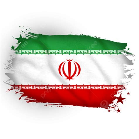 Iran Shining Flag With Watercolor Brush Flag World Cup Iran