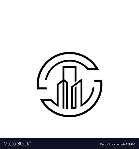 City circle logo design Royalty Free Vector Image