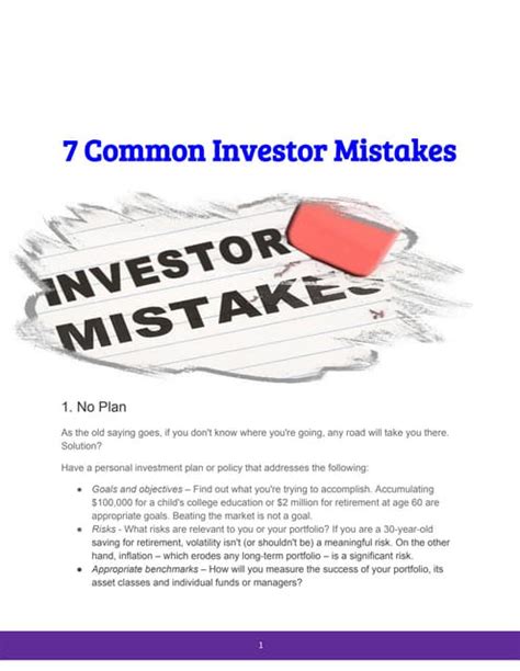 7 Common Investors Mistakes Pdf