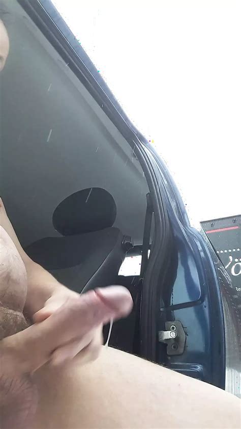 I Jerk Off And Cum My Semen In Front Of The Truckers Gay Car Amateur