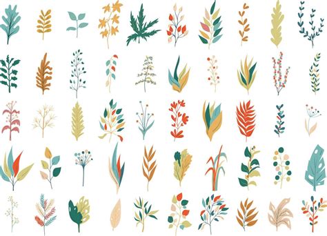 Set Of Leaf Icons In Doodle Style 10857357 Vector Art At Vecteezy