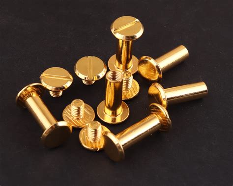 Gold Screw Rivets 20 Sets 1016 Mm Metal Button Screw Back Etsy