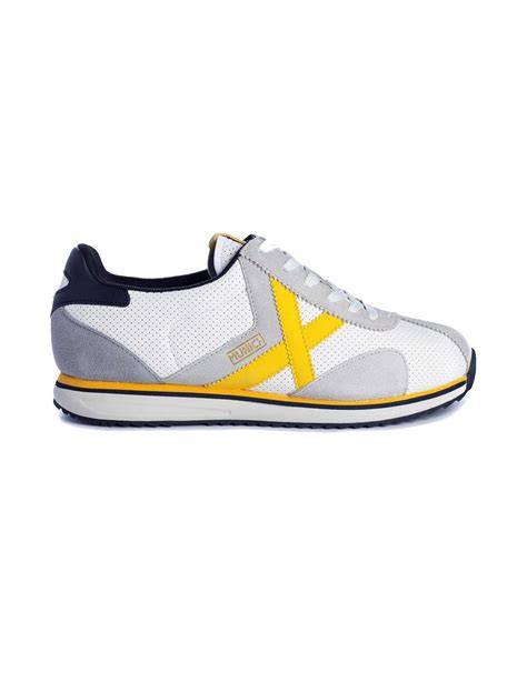 Zapatilla Hombre Munich Sapporo 136 Blanca Gris