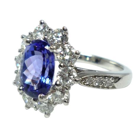 Tiffany And Co Tanzanite Diamond Platinum Engagement Ring At 1stdibs