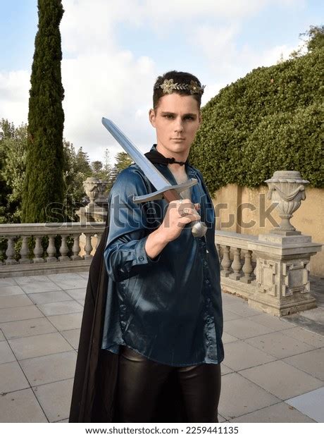 Portrait Handsome Brunette Male Model Wearing Stock Photo