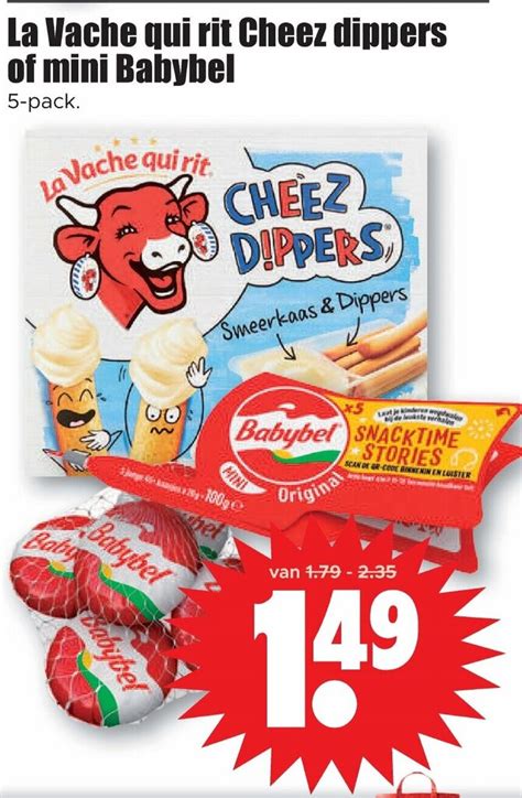 La Vache Qui Rit Cheez Dippers Of Mini Babygel 5 Pack Aanbieding Bij Dirk