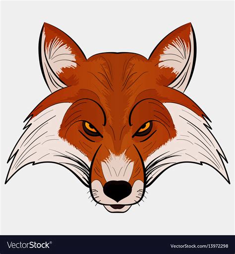 Mascot fox head cartoon style Royalty Free Vector Image