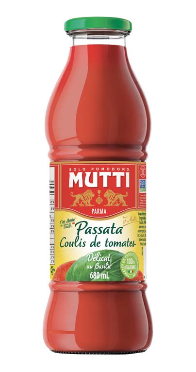 Coulis De Tomate Avec Basilic Product Information Mutti Canada