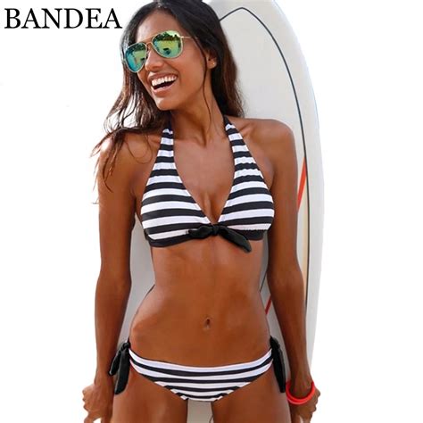 BANDEA Beach Women Halter Swimsuits Strappy Bikini Sexy Adjustable Strap Bandage Bikini In