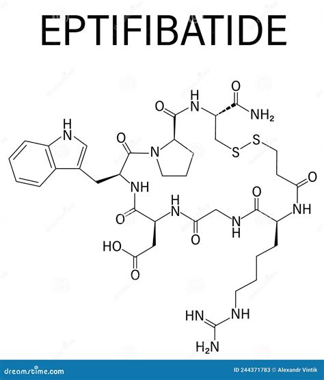 Eptifibatide Molecule. Skeletal Formula. Stock Vector - Illustration of ...